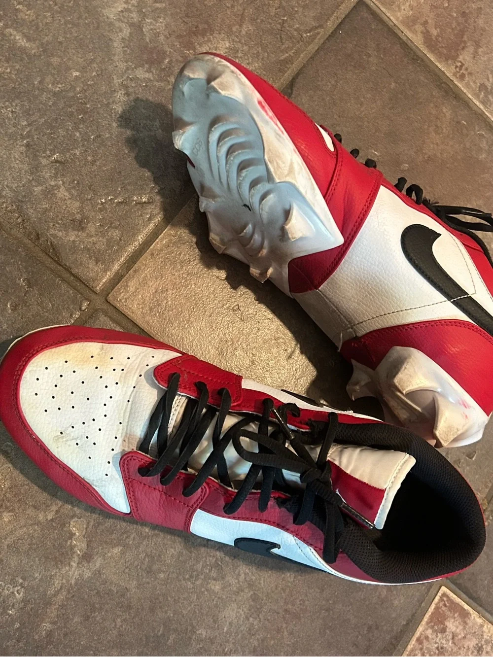 Nike Air Jordan Low Top Men’s Cleats- Red/White